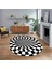 Dijital Baskılı Kaymaz Taban Yıkanabilir Oval Modern Yolluk Salon Halısı, V-O-Modern-78-Siyah, 1