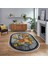 Dijital Baskılı Kaymaz Taban Yıkanabilir Oval Modern Yolluk Salon Halısı, V-O-Modern-13-Renkli, 1