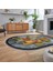 Dijital Baskılı Kaymaz Taban Yıkanabilir Oval Modern Yolluk Salon Halısı, V-O-Modern-13-Renkli, 2
