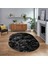 Dijital Baskılı Kaymaz Taban Yıkanabilir Oval Modern Yolluk Salon Halısı, V-O-Modern-39-Antrasit, 1