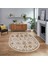 Dijital Baskılı Kaymaz Taban Yıkanabilir Oval Modern Yolluk Salon Halısı, V-O-Modern-29-Kahve, 1