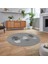 Dijital Baskılı Kaymaz Taban Yıkanabilir Yuvarlak Modern Mutfak Salon Halısı, V-Y-MODERN-106-GRİ, 2
