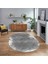 Dijital Baskılı Kaymaz Taban Yıkanabilir Oval Modern Yolluk Salon Halısı, V-O-Modern-44-Gri, 1
