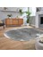 Dijital Baskılı Kaymaz Taban Yıkanabilir Oval Modern Yolluk Salon Halısı, V-O-Modern-44-Gri, 2