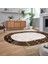 Dijital Baskılı Kaymaz Taban Yıkanabilir Oval Modern Yolluk Salon Halısı, V-O-MODERN-119-KAHVE, 2