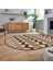 Dijital Baskılı Kaymaz Taban Yıkanabilir Oval Modern Yolluk Salon Halısı, V-O-MODERN-105-KAHVE, 2