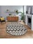 Dijital Baskılı Kaymaz Taban Yıkanabilir Oval Modern Yolluk Salon Halısı, V-O-MODERN-105-KREM, 1