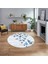 Dijital Baskılı Kaymaz Taban Yıkanabilir Yuvarlak Modern Mutfak Salon Halısı, V-Y-Modern-42-Mavi, 1