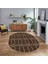 Dijital Baskılı Kaymaz Taban Yıkanabilir Oval Modern Yolluk Salon Halısı, V-O-Modern-88-Kahve, 1