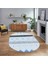 Dijital Baskılı Kaymaz Taban Yıkanabilir Oval Modern Yolluk Salon Halısı, V-O-Modern-75-Mavi, 1