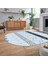 Dijital Baskılı Kaymaz Taban Yıkanabilir Oval Modern Yolluk Salon Halısı, V-O-Modern-75-Mavi, 2