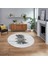 Dijital Baskılı Kaymaz Taban Yıkanabilir Yuvarlak Modern Mutfak Salon Halısı, V-Y-Modern-50-Gri, 1