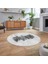 Dijital Baskılı Kaymaz Taban Yıkanabilir Yuvarlak Modern Mutfak Salon Halısı, V-Y-Modern-50-Gri, 2