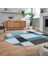 Dijital Baskılı Kaymaz Taban Yıkanabilir Oval Modern Yolluk Salon Halısı, V-O-Modern-77-Mavi, 2