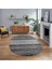 Dijital Baskılı Kaymaz Taban Yıkanabilir Oval Modern Yolluk Salon Halısı, V-O-Modern-83-Gri, 1
