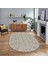 Dijital Baskılı Kaymaz Taban Yıkanabilir Oval Modern Yolluk Salon Halısı, V-O-MODERN-108-BEJ, 1