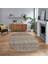 Dijital Baskılı Kaymaz Taban Yıkanabilir Oval Modern Yolluk Salon Halısı, V-O-Modern-86-Krem, 1