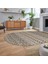 Dijital Baskılı Kaymaz Taban Yıkanabilir Oval Modern Yolluk Salon Halısı, V-O-Modern-86-Krem, 2