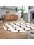 Dijital Baskılı Kaymaz Taban Yıkanabilir Oval Modern Yolluk Salon Halısı, V-O-Modern-71-Kahve, 2