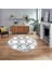 Dijital Baskılı Kaymaz Taban Yıkanabilir Yuvarlak Modern Mutfak Salon Halısı, V-Y-Modern-91-Siyah, 1