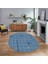 Dijital Baskılı Kaymaz Taban Yıkanabilir Oval Modern Yolluk Salon Halısı, V-O-MODERN-110-MAVİ, 1