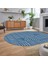 Dijital Baskılı Kaymaz Taban Yıkanabilir Oval Modern Yolluk Salon Halısı, V-O-MODERN-110-MAVİ, 2