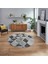 Dijital Baskılı Kaymaz Taban Yıkanabilir Yuvarlak Modern Mutfak Salon Halısı, V-Y-MODERN-103-GRİ, 1