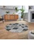 Dijital Baskılı Kaymaz Taban Yıkanabilir Yuvarlak Modern Mutfak Salon Halısı, V-Y-MODERN-103-GRİ, 2