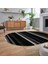 Dijital Baskılı Kaymaz Taban Yıkanabilir Oval Modern Yolluk Salon Halısı, V-O-Modern-25-Antrasit, 2