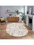 Dijital Baskılı Kaymaz Taban Yıkanabilir Oval Modern Yolluk Salon Halısı, V-O-Modern-89-Krem, 1