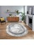 Dijital Baskılı Kaymaz Taban Yıkanabilir Oval Modern Yolluk Salon Halısı, V-O-Modern-46-Gümüş, 1