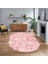 Dijital Baskılı Kaymaz Taban Yıkanabilir Oval Modern Yolluk Salon Halısı, V-O-Modern-89-Pembe, 1