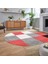 Dijital Baskılı Kaymaz Taban Yıkanabilir Oval Modern Yolluk Salon Halısı, V-O-Modern-53-Pembe, 2