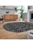 Dijital Baskılı Kaymaz Taban Yıkanabilir Oval Modern Yolluk Salon Halısı, V-O-Modern-87-Gri, 2