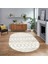 Dijital Baskılı Kaymaz Taban Yıkanabilir Oval Modern Yolluk Salon Halısı, V-O-Modern-56-Krem, 1