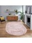 Dijital Baskılı Kaymaz Taban Yıkanabilir Oval Modern Yolluk Salon Halısı, V-O-Modern-62-Pembe, 1
