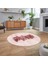 Dijital Baskılı Kaymaz Taban Yıkanabilir Yuvarlak Modern Mutfak Salon Halısı, V-Y-Modern-50-Pembe, 2