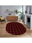 Dijital Baskılı Kaymaz Taban Yıkanabilir Oval Modern Yolluk Salon Halısı, V-O-Modern-55-Bordo, 1