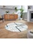 Dijital Baskılı Kaymaz Taban Yıkanabilir Yuvarlak Modern Mutfak Salon Halısı, V-Y-Modern-80-Mavi, 2