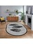 Dijital Baskılı Kaymaz Taban Yıkanabilir Oval Modern Yolluk Salon Halısı, V-O-Modern-41-Siyah, 1
