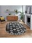 Dijital Baskılı Kaymaz Taban Yıkanabilir Oval Modern Yolluk Salon Halısı, V-O-Modern-99-Antrasit, 1