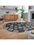 Dijital Baskılı Kaymaz Taban Yıkanabilir Oval Modern Yolluk Salon Halısı, V-O-Modern-99-Antrasit, 2
