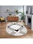 Dijital Baskılı Kaymaz Taban Yıkanabilir Oval Modern Yolluk Salon Halısı, V-O-Modern-12-Krem, 1