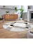 Dijital Baskılı Kaymaz Taban Yıkanabilir Oval Modern Yolluk Salon Halısı, V-O-Modern-12-Krem, 2
