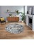 Dijital Baskılı Kaymaz Taban Yıkanabilir Yuvarlak Modern Mutfak Salon Halısı, V-Y-Modern-39-Gri, 1