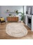 Dijital Baskılı Kaymaz Taban Yıkanabilir Oval Modern Yolluk Salon Halısı, V-O-Modern-62-Bej, 1