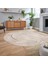 Dijital Baskılı Kaymaz Taban Yıkanabilir Oval Modern Yolluk Salon Halısı, V-O-Modern-62-Bej, 2