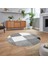 Dijital Baskılı Kaymaz Taban Yıkanabilir Yuvarlak Modern Mutfak Salon Halısı, V-Y-Modern-53-Gri, 2