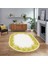 Dijital Baskılı Kaymaz Taban Yıkanabilir Oval Modern Yolluk Salon Halısı, V-O-Modern-48-Sarı, 1