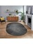 Dijital Baskılı Kaymaz Taban Yıkanabilir Oval Modern Yolluk Salon Halısı, V-O-MODERN-111-ANTRASİT, 1
